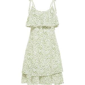 IZIA Letní šaty  světle zelená / barva bílé vlny