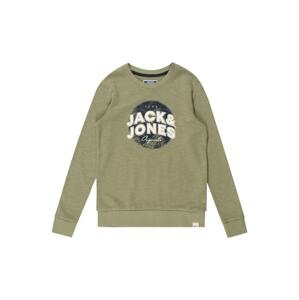 Jack & Jones Junior Mikina 'Bloomer'  olivová / černá / přírodní bílá / marine modrá