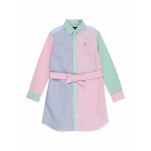 Polo Ralph Lauren Šaty 'FUN'  modrá / mátová / bílá / světle růžová / hnědá