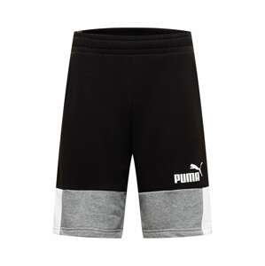 PUMA Sportovní kalhoty  černá / bílá / světle šedá