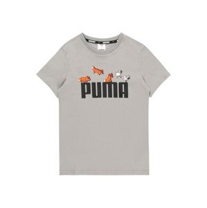 PUMA Tričko  šedá / oranžová / černá / bílá