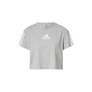 ADIDAS SPORTSWEAR Funkční tričko  šedý melír / bílá