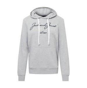 JACK & JONES Mikina 'BLOOMER'  noční modrá / světle šedá / bílá