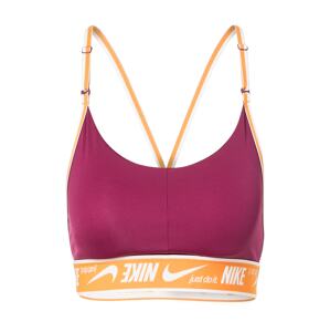 NIKE Sportovní podprsenka  oranžová / červenofialová / bílá