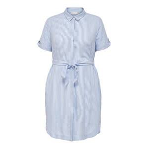 ONLY Carmakoma Košilové šaty 'New Blue'  světlemodrá / bílá