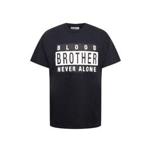 Blood Brother Tričko 'NEVER ALONE'  černá / bílá