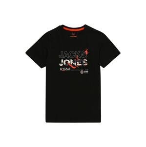 Jack & Jones Junior Tričko  černá / béžová / oranžová