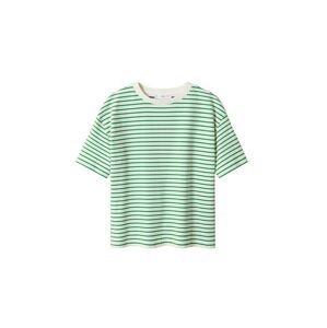 MANGO Tričko 'SABIN'  námořnická modř / zelená / bílá