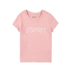 ESPRIT Tričko  světle růžová / bílá