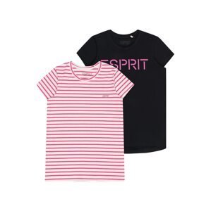 ESPRIT Tričko  pink / černá / bílá