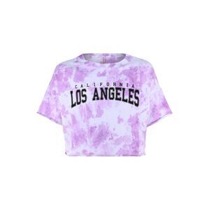 BLUE EFFECT Tričko 'LOS ANGELES'  fialová / pastelová fialová / černá