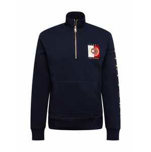 TOMMY HILFIGER Mikina  marine modrá / zlatá / bílá / červená