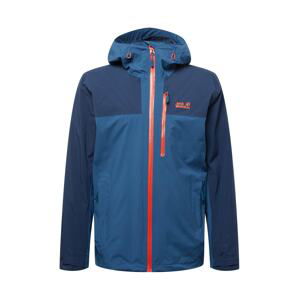 JACK WOLFSKIN Outdoorová bunda  tmavě modrá / marine modrá / oranžová