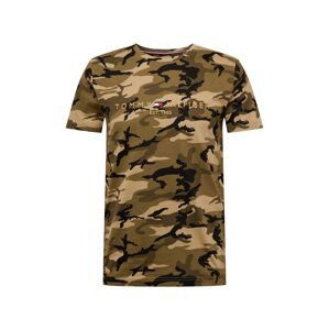 TOMMY HILFIGER Tričko 'Camo'  světle béžová / khaki / olivová / černá