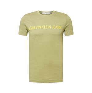 Calvin Klein Jeans Tričko  světle žlutá / olivová