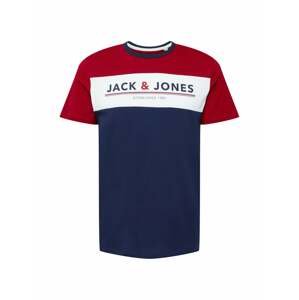 JACK & JONES Tričko 'RON'  námořnická modř / červená / bílá
