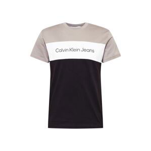 Calvin Klein Jeans Tričko  černá / bílá / šedobéžová