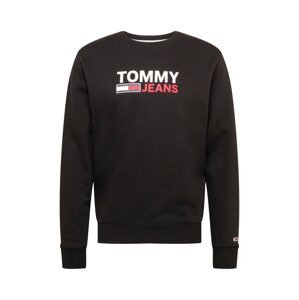 Tommy Jeans Mikina  červená / černá / bílá