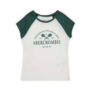 Abercrombie & Fitch Tričko  bílá / smaragdová