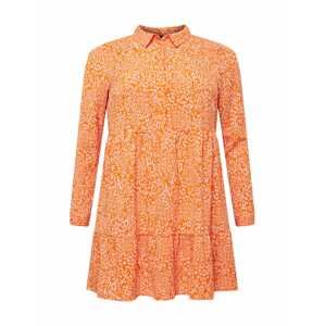 Vero Moda Curve Košilové šaty 'DELILAH'  oranžová / bílá
