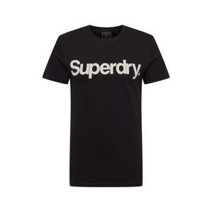 Superdry Tričko  černá / bílá