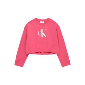 Calvin Klein Jeans Mikina  pink / bílá