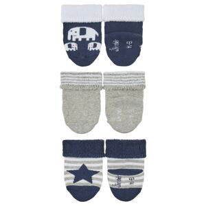 STERNTALER Ponožky  námořnická modř / světle šedá / bílá