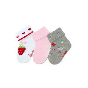 STERNTALER Ponožky  šedá / růžová / světle červená / bílá