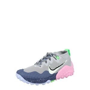 NIKE Sportovní boty 'Wildhorse 7'  šedá / noční modrá / svítivě zelená / růžová / bílá
