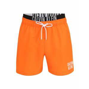 Calvin Klein Swimwear Plavecké šortky  oranžová / bílá / černá