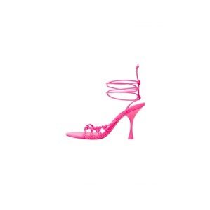 MANGO Páskové sandály 'Knot'  svítivě růžová