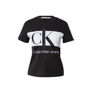 Calvin Klein Jeans Tričko  černá / bílá