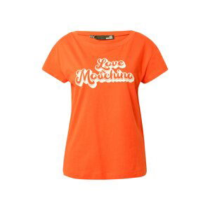 Love Moschino Tričko 'MAGLIETTA'  oranžová / bílá