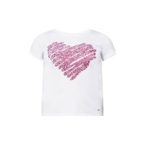 Key Largo Tričko 'HEART'  offwhite / pink