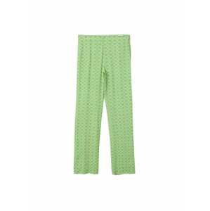 MANGO Kalhoty  béžová / pastelově zelená