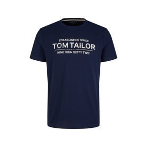 TOM TAILOR Tričko  tmavě modrá / bílá