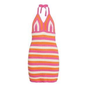 VILA Úpletové šaty 'Chrisser'  oranžová / pink / bílá