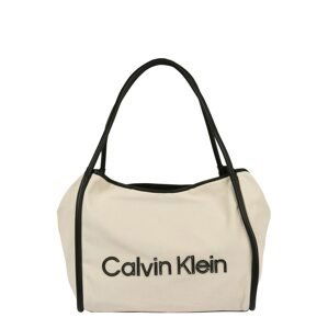 Calvin Klein Nákupní taška  starobéžová / černá