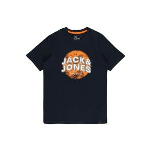 Jack & Jones Junior Tričko  tmavě modrá / jasně oranžová / bílá