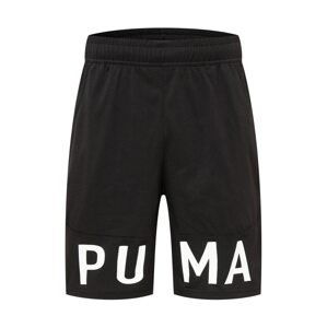 PUMA Sportovní kalhoty  černá / bílá