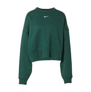 Nike Sportswear Mikina  tmavě zelená / bílá
