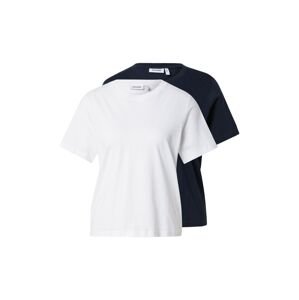 WEEKDAY Tričko 'Essence Standard'  námořnická modř / bílá