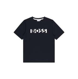 BOSS Kidswear Tričko  bílá / tmavě modrá