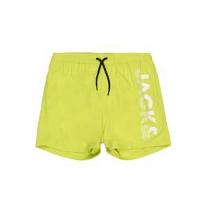 Jack & Jones Junior Plavecké šortky 'CRETE'  svítivě žlutá / bílá
