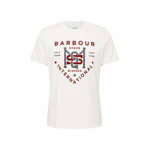 Barbour International Tričko  bílá / krvavě červená / šedá