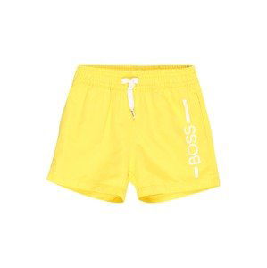 BOSS Kidswear Plavecké šortky  žlutá / bílá