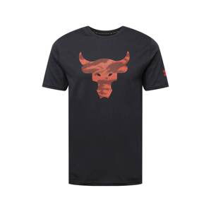 UNDER ARMOUR Funkční tričko 'Rock Brahma Bull'  rezavě červená / černá