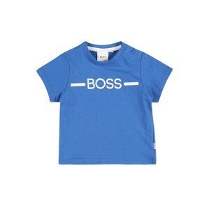 BOSS Kidswear Tričko  nebeská modř / bílá