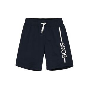 BOSS Kidswear Plavecké šortky  noční modrá / bílá
