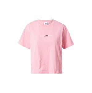 Tommy Jeans Tričko  světle růžová / bílá
